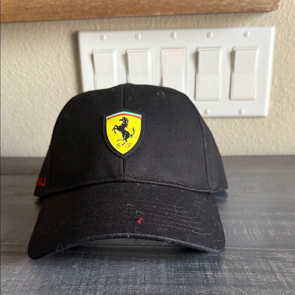 Ferrari Black Cap with Yellow Shield Emblem